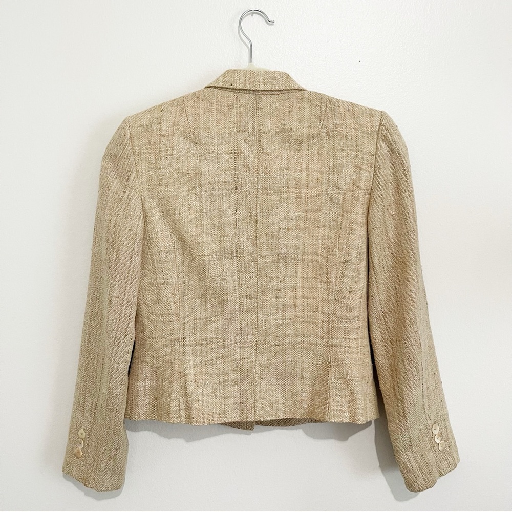 Bando Tailor Tweed Suit Set Jacket Skirt Tailored Brown-Beige Women’s Size XS - Picture 4 of 11